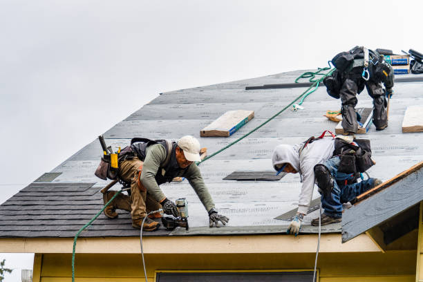 Professional Roofing technician working in Skyforest, CA